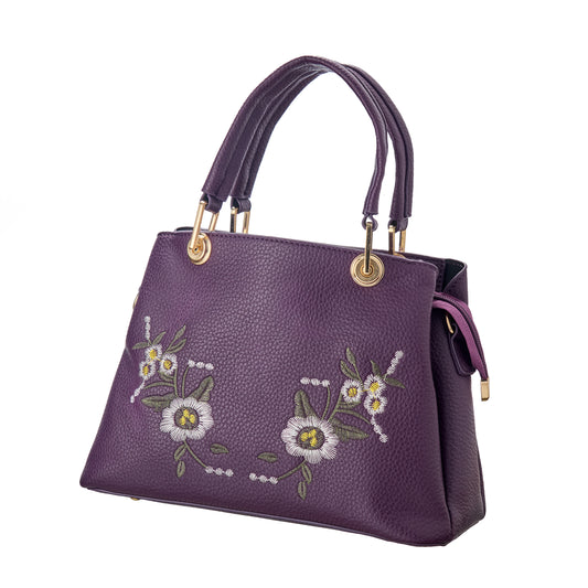 Plum Petal Embroidered Tote