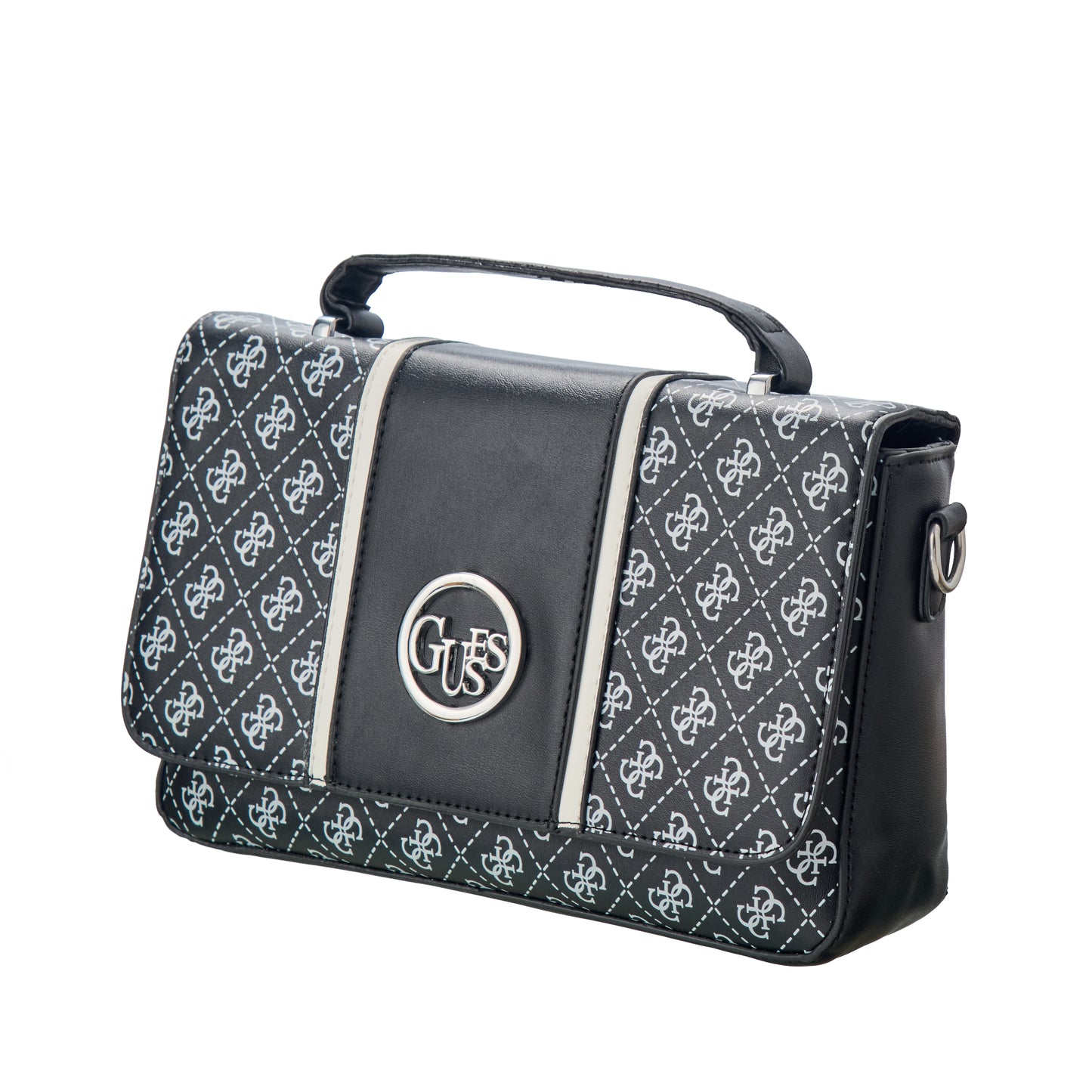 Black Logo Pattern Shoulder Bag