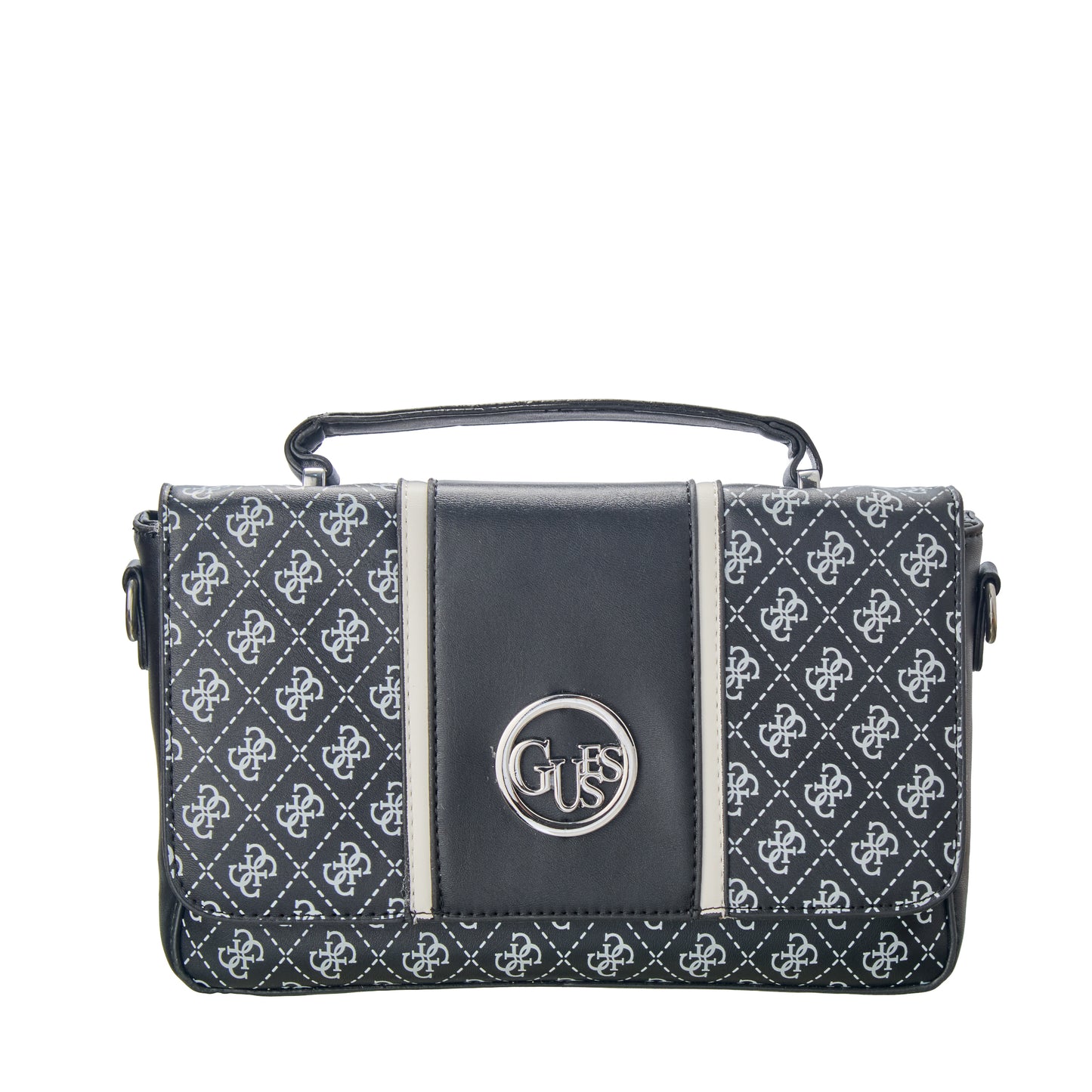 Black Logo Pattern Shoulder Bag