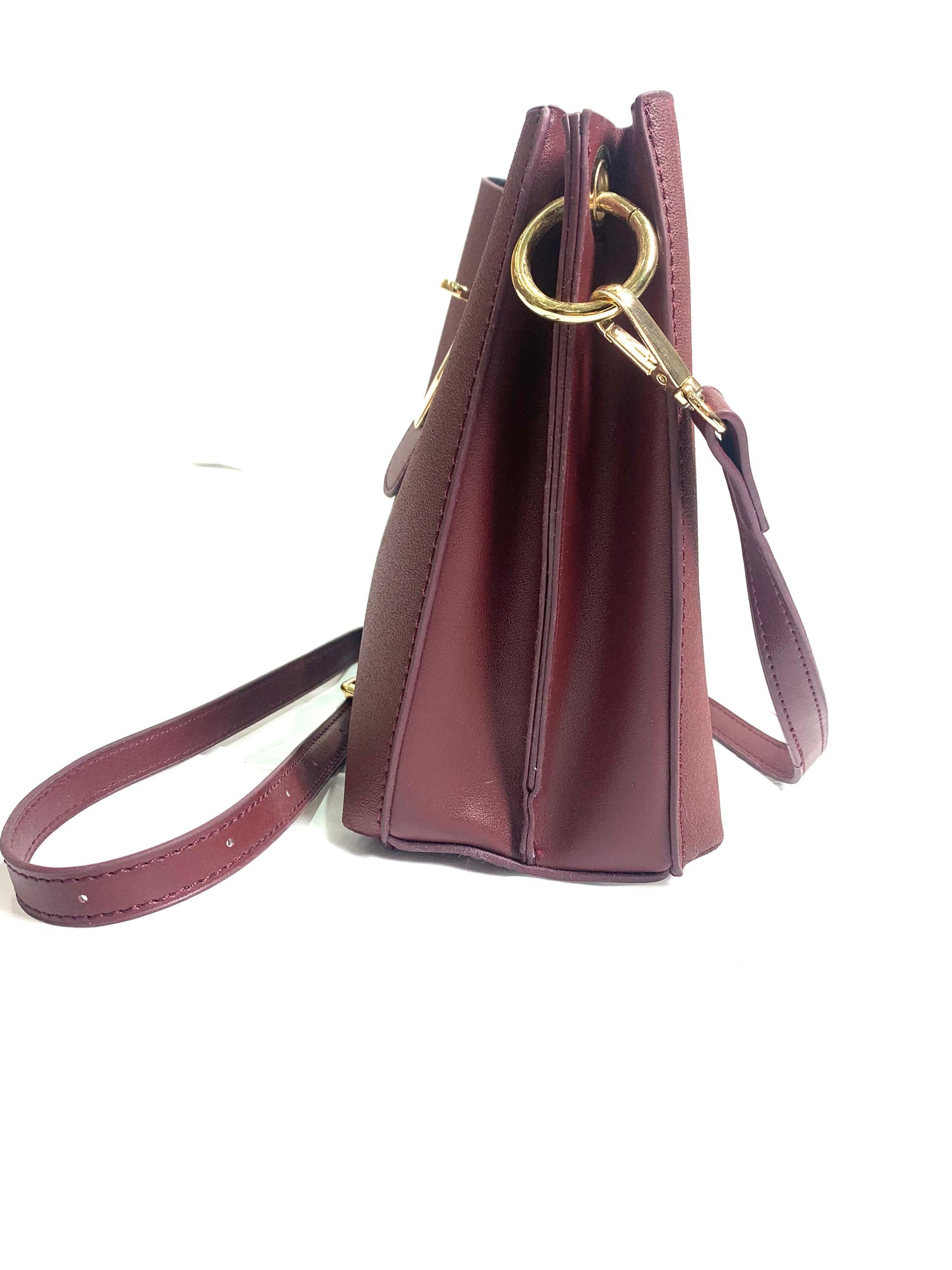 Maroon Sling Bag with Gold Lock