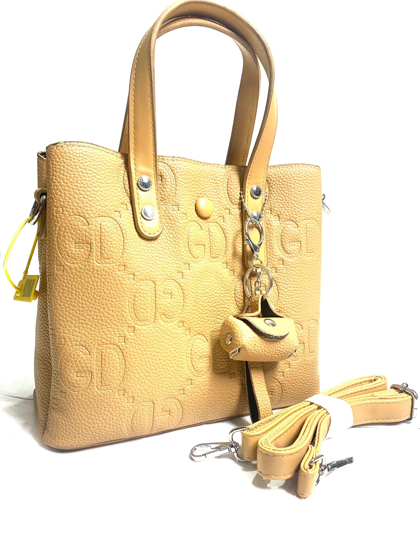 Tan Leather Handbag with GD Emboss